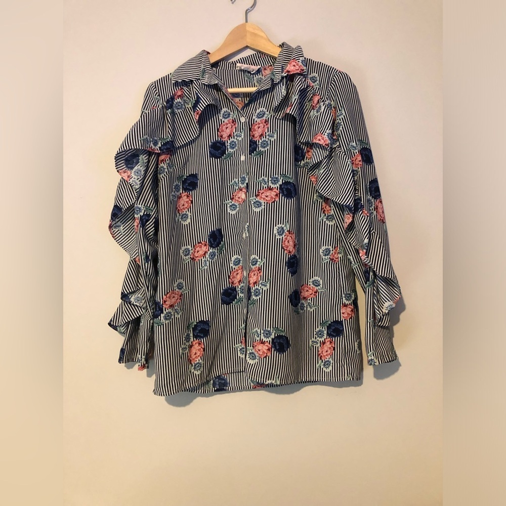 Floral Striped Women's Top
